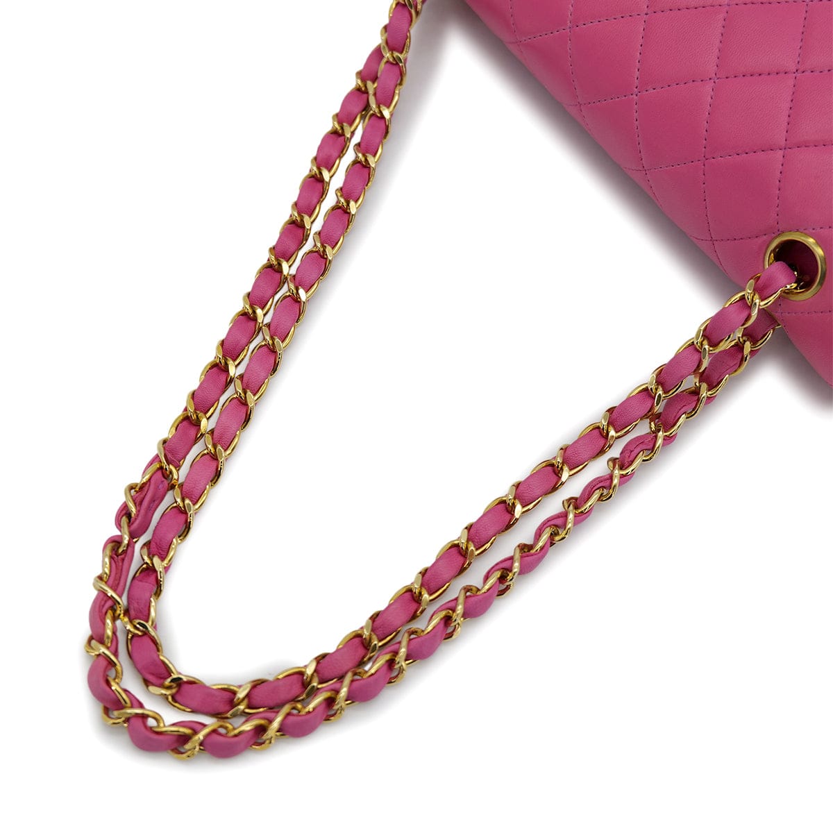 Luxury Promise Japan VINTAGE CHANEL CLASSIC FLAP MEDIUM CHAIN SHOULDER BAG PINK LAMB SKIN GOLD HARDWARE 90321630