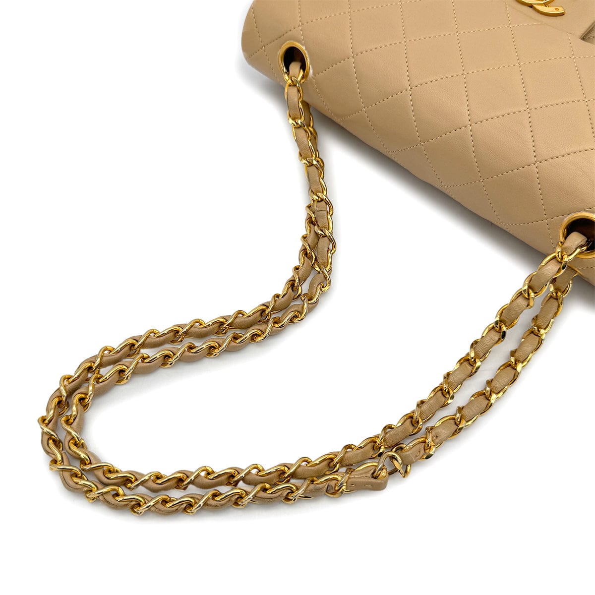 Luxury Promise Japan VINTAGE CHANEL CLASSIC FLAP SMALL CHAIN SHOULDER BAG BEIGE LAMB SKIN GOLD HARDWARE 90318627