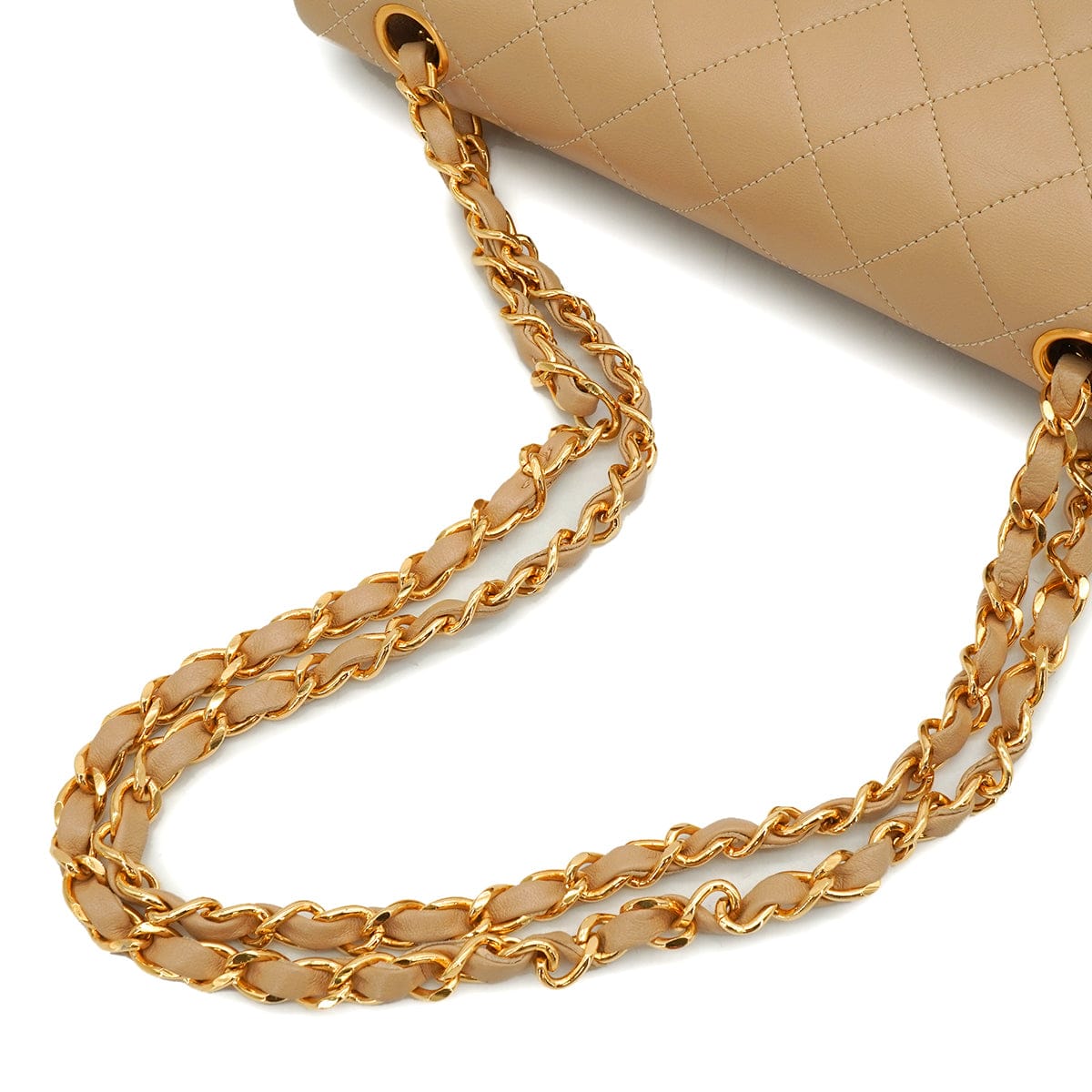 Luxury Promise Japan VINTAGE CHANEL CLASSIC FLAP SMALL CHAIN SHOULDER BAG BEIGE LAMB SKIN GOLD HARDWARE 90344363