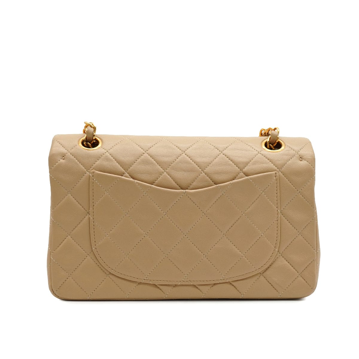 Luxury Promise Japan VINTAGE CHANEL CLASSIC FLAP SMALL CHAIN SHOULDER BAG BEIGE LAMB SKIN GOLD HARDWARE 90346683