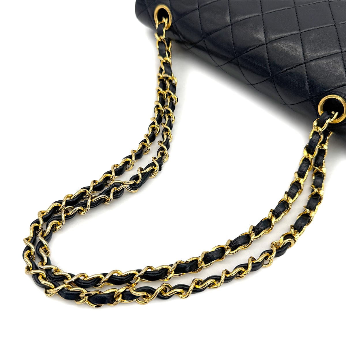 Luxury Promise Japan VINTAGE CHANEL CLASSIC FLAP SMALL CHAIN SHOULDER BAG BLACK LAMB SKIN GOLD HARDWARE 90323201