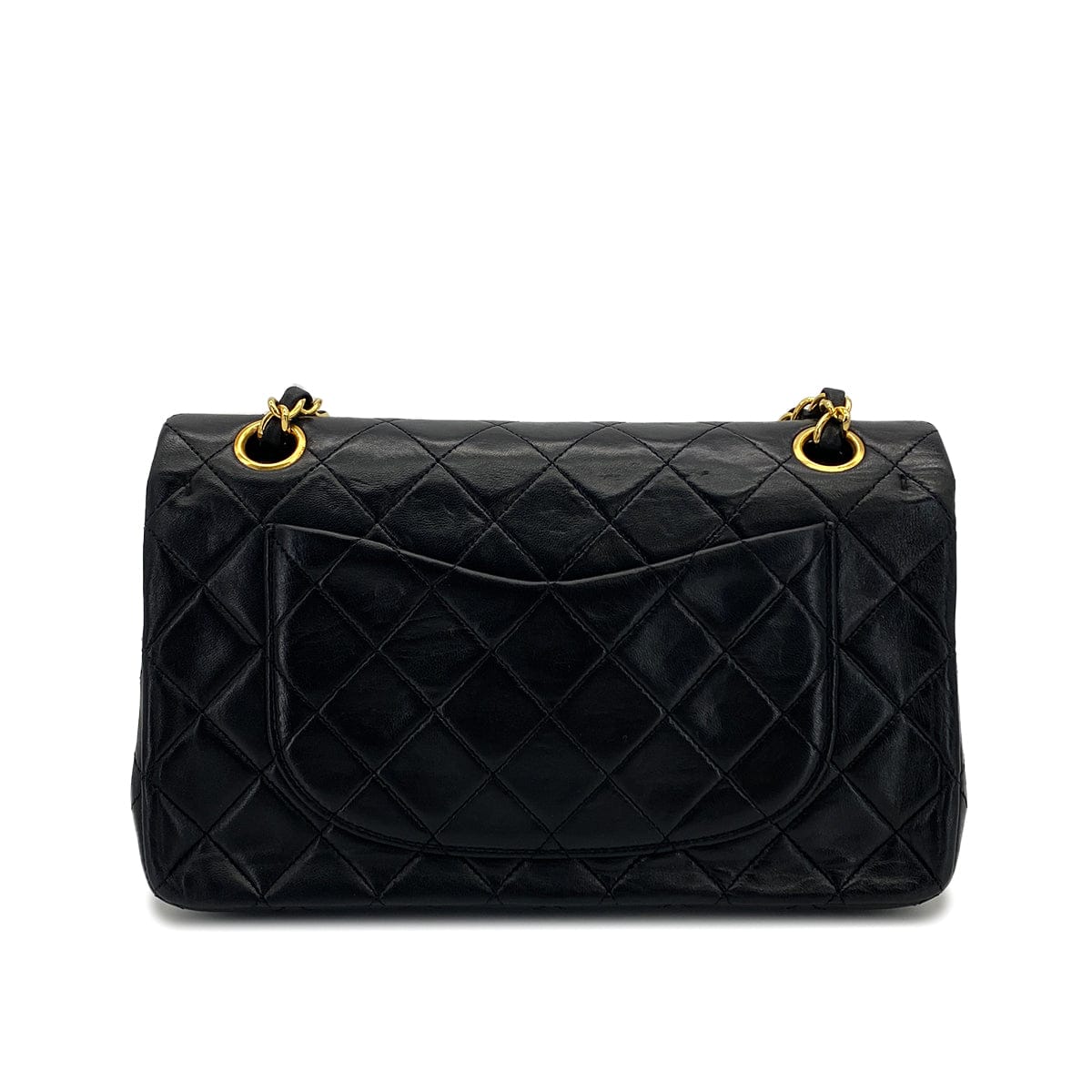 Luxury Promise Japan VINTAGE CHANEL CLASSIC FLAP SMALL CHAIN SHOULDER BAG BLACK LAMB SKIN GOLD HARDWARE 90324281