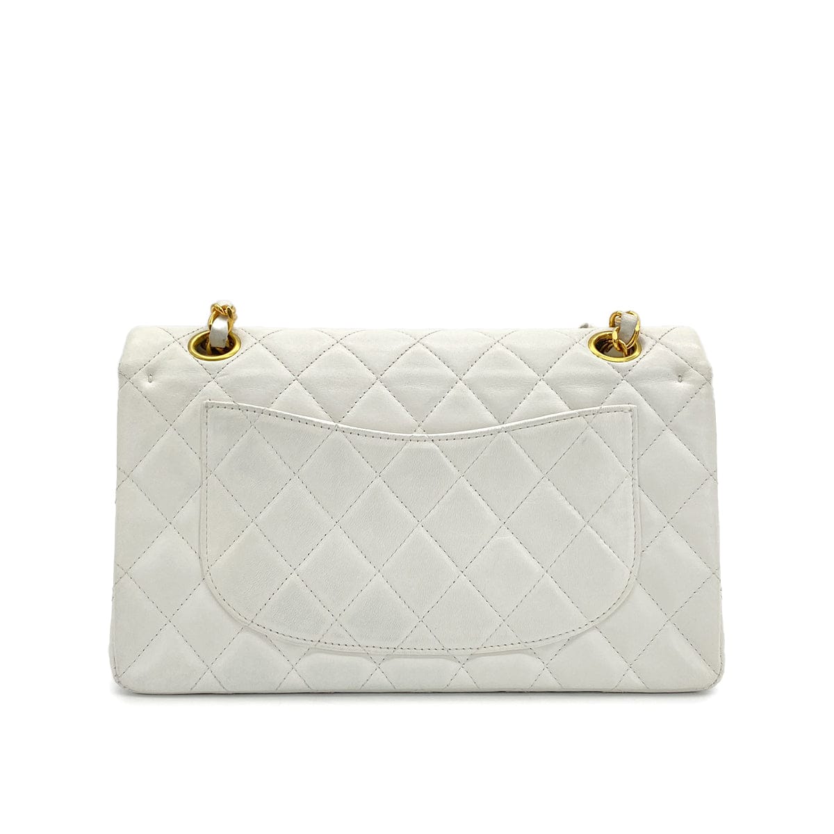 Luxury Promise Japan VINTAGE CHANEL CLASSIC FLAP SMALL CHAIN SHOULDER BAG WHITE LAMB SKIN GOLD HARDWARE 90317866