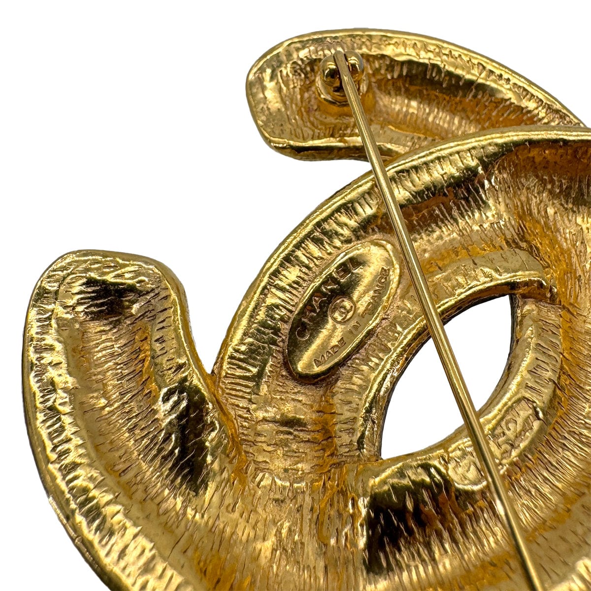 Luxury Promise Japan VINTAGE CHANEL COCOMARK BROOCH MATELASSE GOLD ACCESSORY 90324104