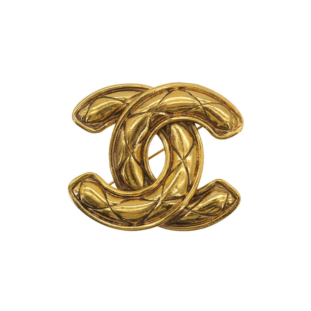 Luxury Promise Japan VINTAGE CHANEL COCOMARK BROOCH MATELASSE GOLD ACCESSORY 90324104