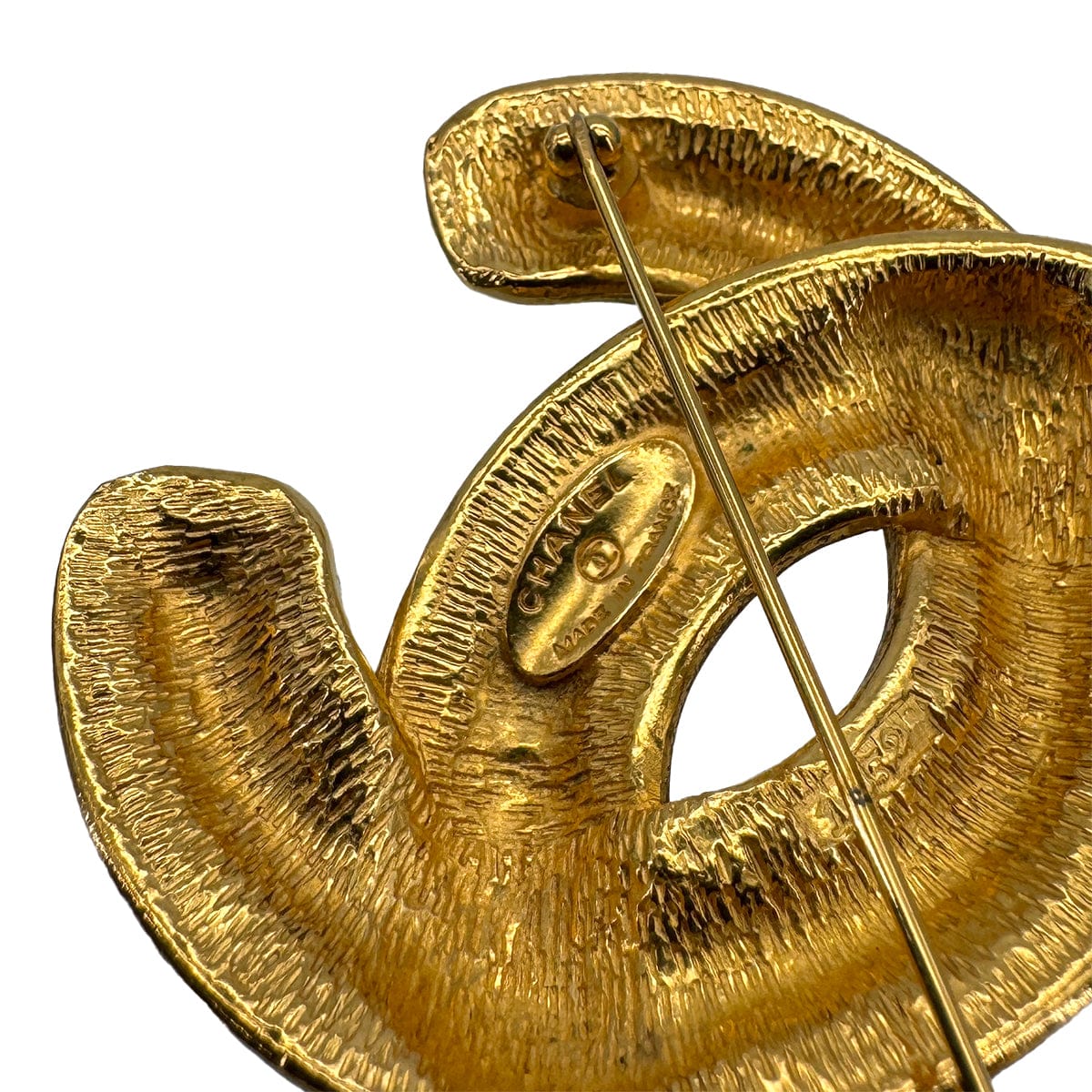 Luxury Promise Japan VINTAGE CHANEL COCOMARK BROOCH MATELASSE GOLD ACCESSORY 90324105