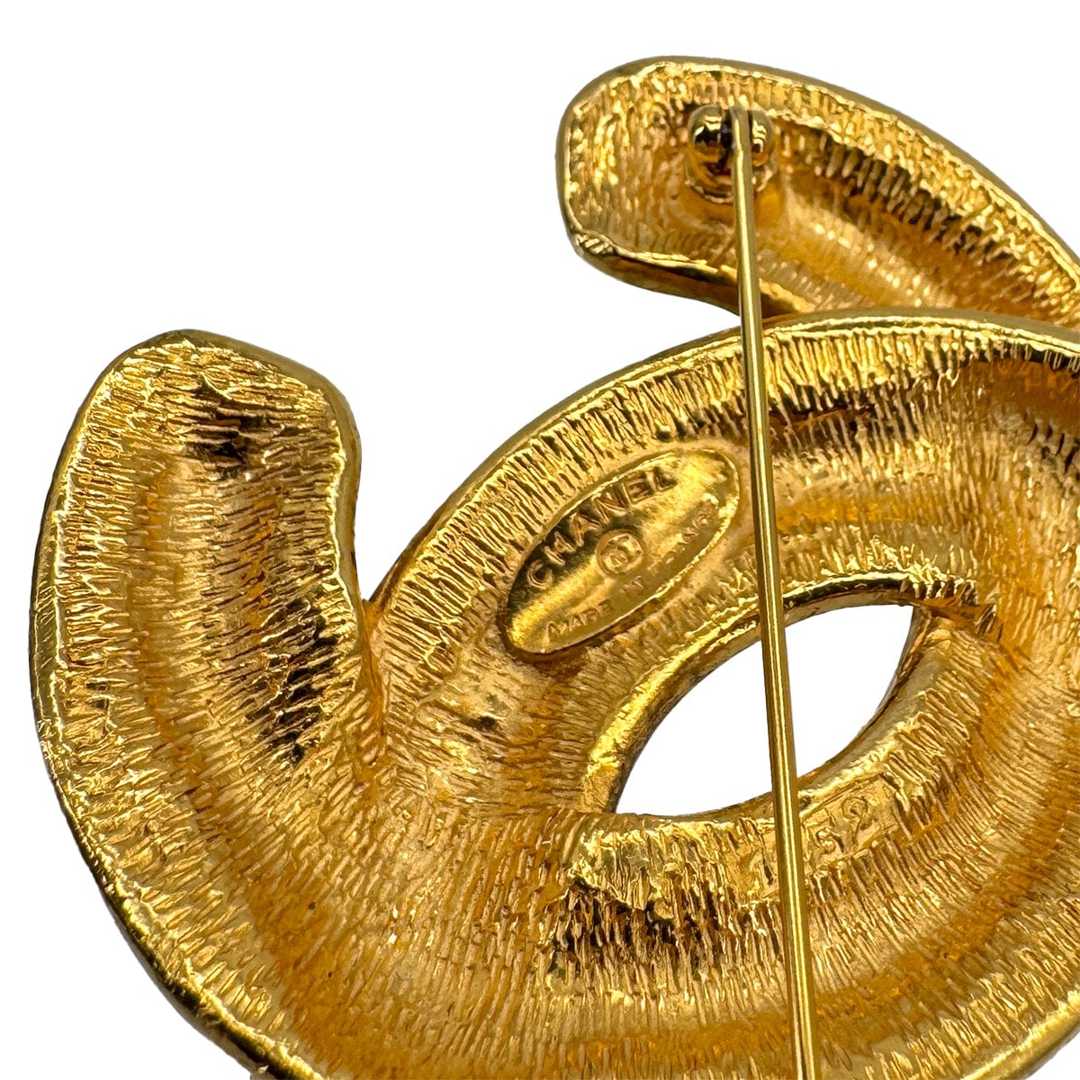 Luxury Promise Japan VINTAGE CHANEL COCOMARK BROOCH MATELASSE GOLD ACCESSORY 90324109
