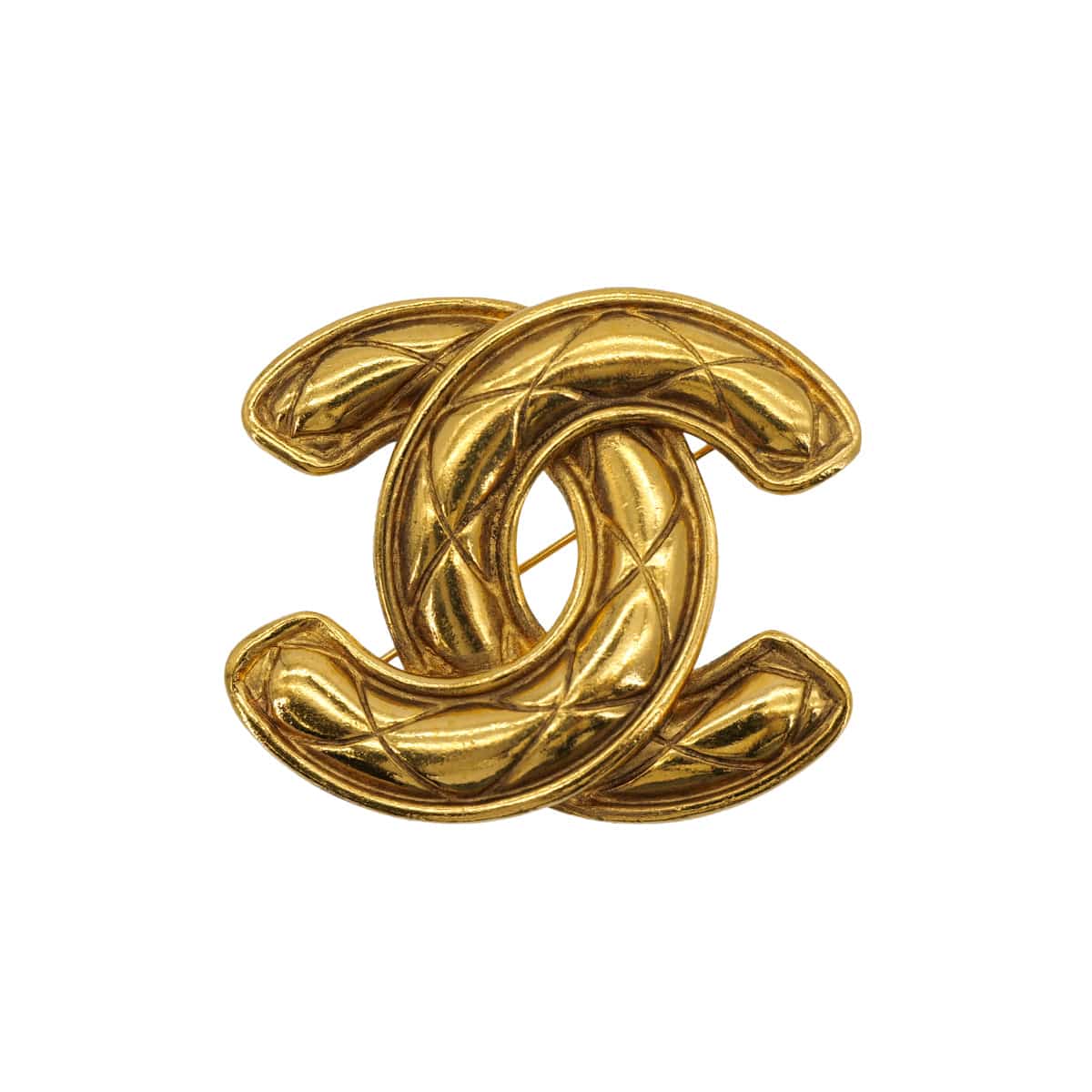 Luxury Promise Japan VINTAGE CHANEL COCOMARK BROOCH MATELASSE GOLD ACCESSORY 90324109