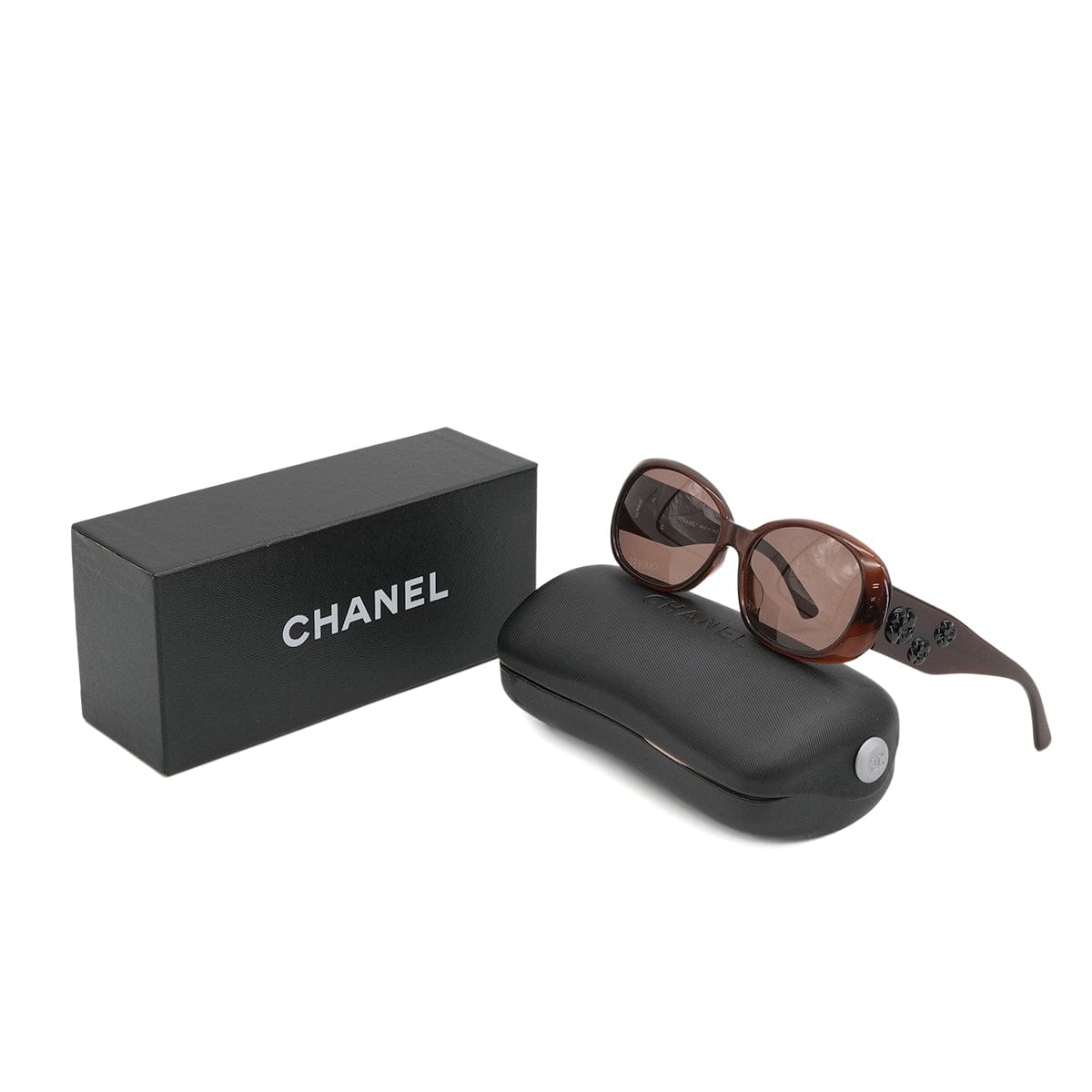 Luxury Promise Japan VINTAGE CHANEL COCOMARK CAMELLIA SUNGLASSES BROWN EYEWEAR 90323175