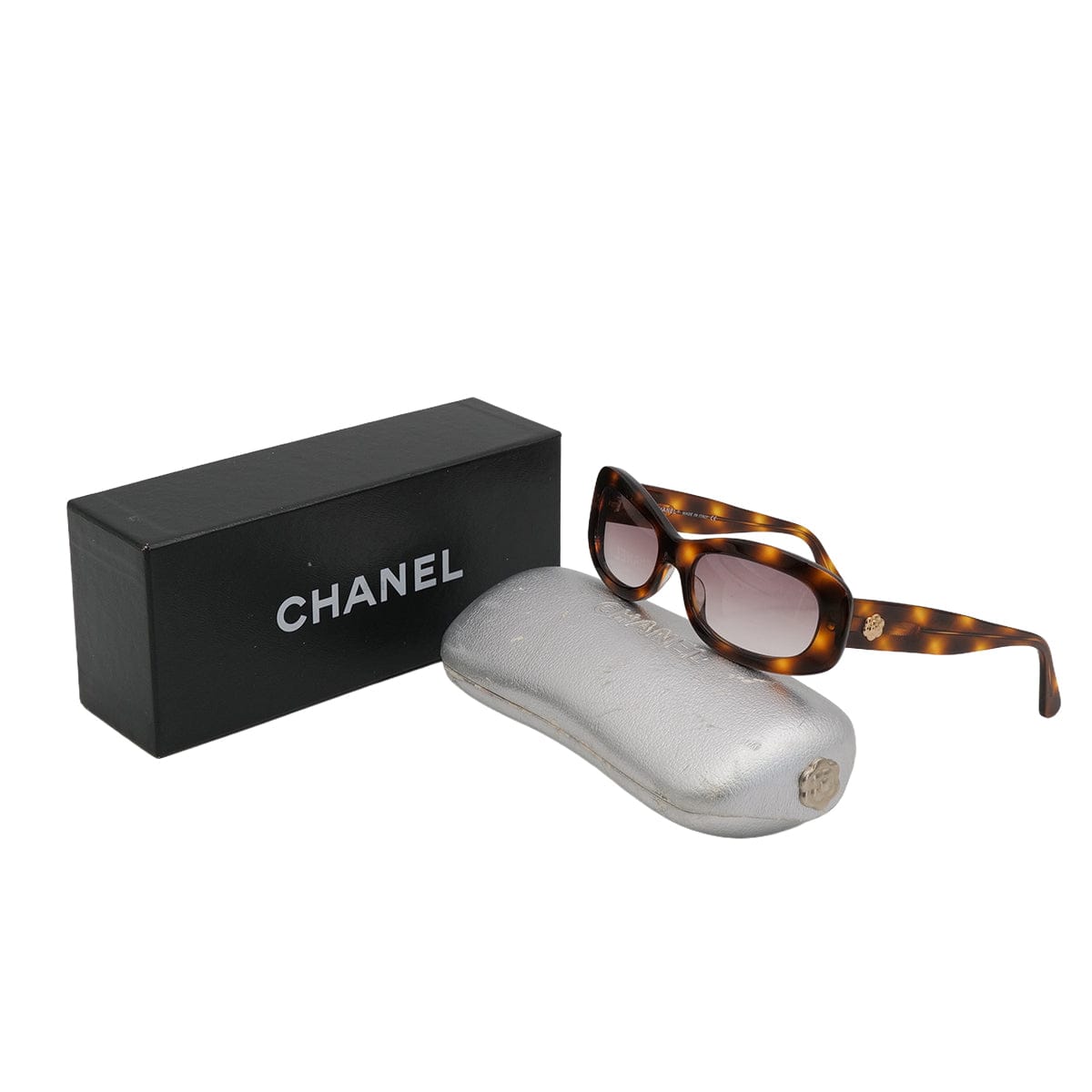 Luxury Promise Japan VINTAGE CHANEL COCOMARK CAMELLIA TORTOISESHELL SUNGLASSES BROWN EYEWEAR 90323486
