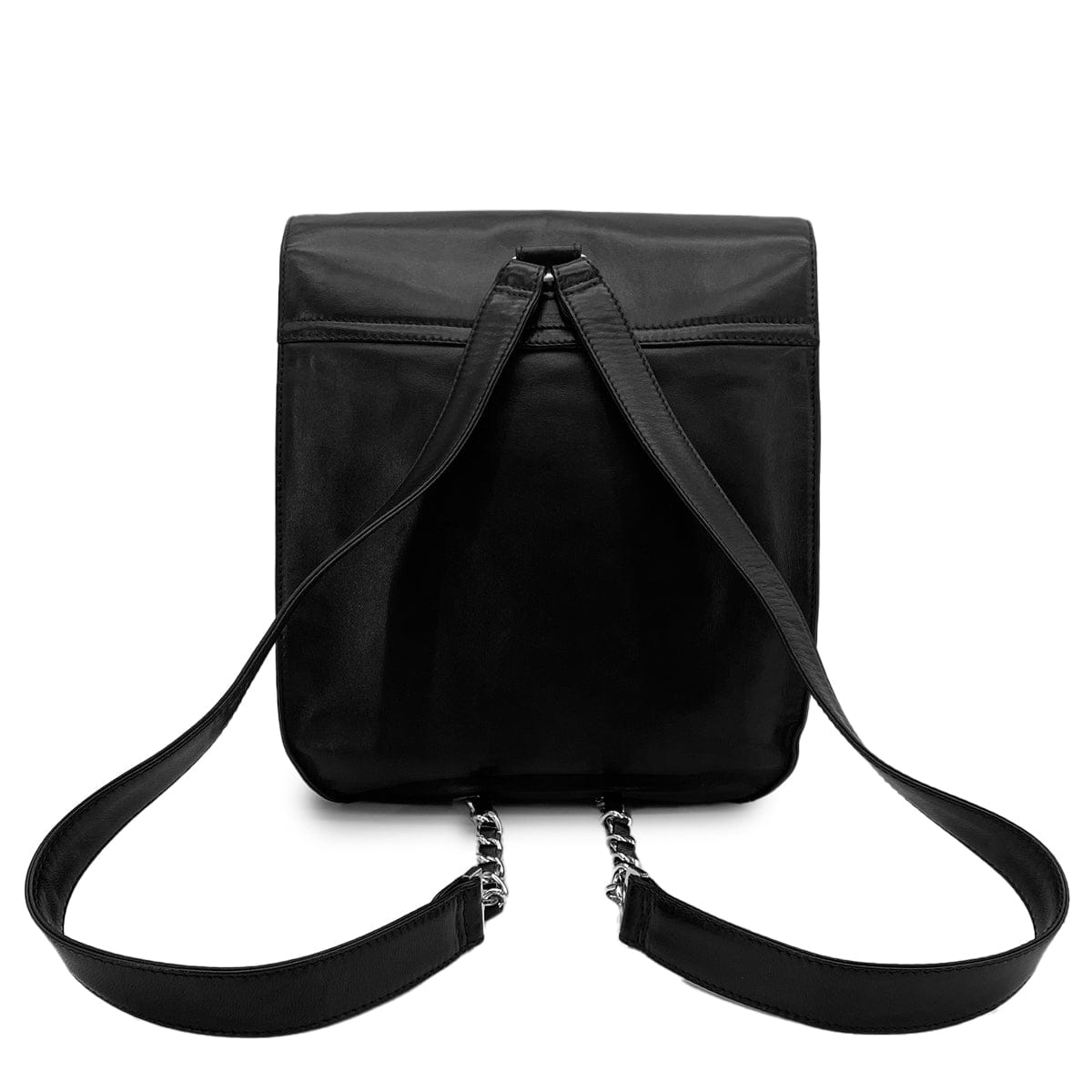 Luxury Promise Japan VINTAGE CHANEL COCOMARK CHAIN BACKPACK BLACK LAMB SKIN SILVER HARDWARE 90310343