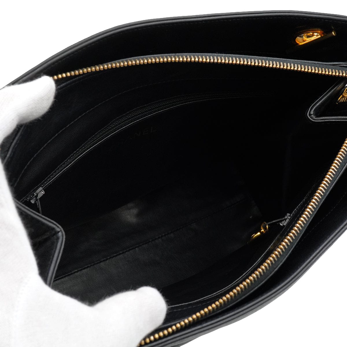 Luxury Promise Japan VINTAGE CHANEL COCOMARK CHAIN SHOULDER BAG BLACK LAMB SKIN GOLD HARDWARE 90335547