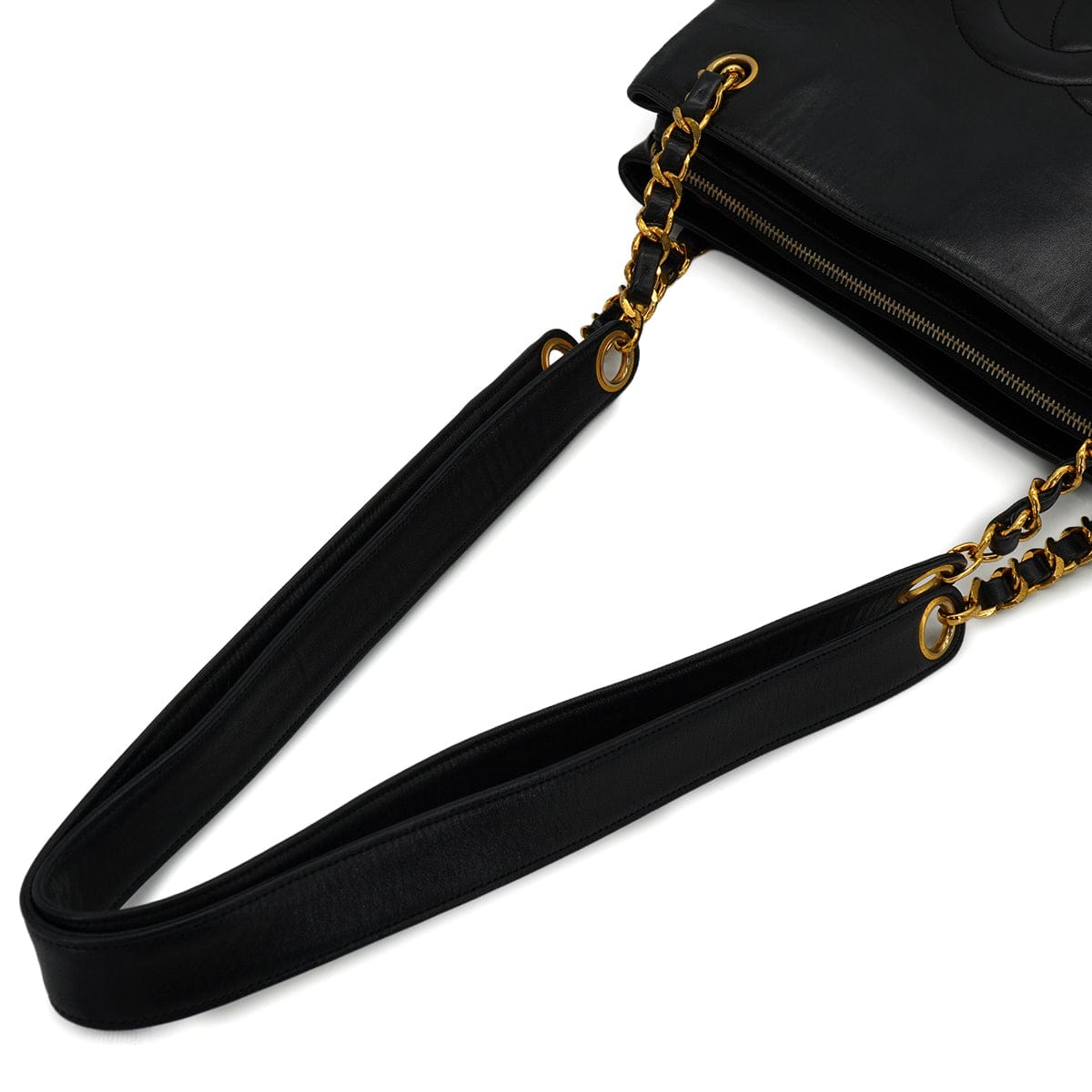 Luxury Promise Japan VINTAGE CHANEL COCOMARK CHAIN SHOULDER BAG BLACK LAMB SKIN GOLD HARDWARE 90335547