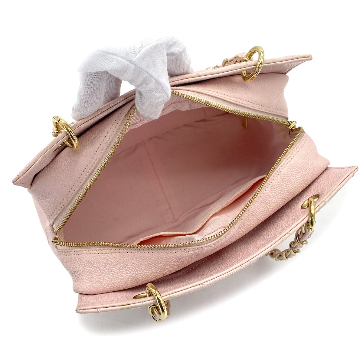 Luxury promise Japan VINTAGE CHANEL COCOMARK CHAIN TOTE BAG LIGHT PINK CAVIAR SKIN GOLD HARDWARE 90321763