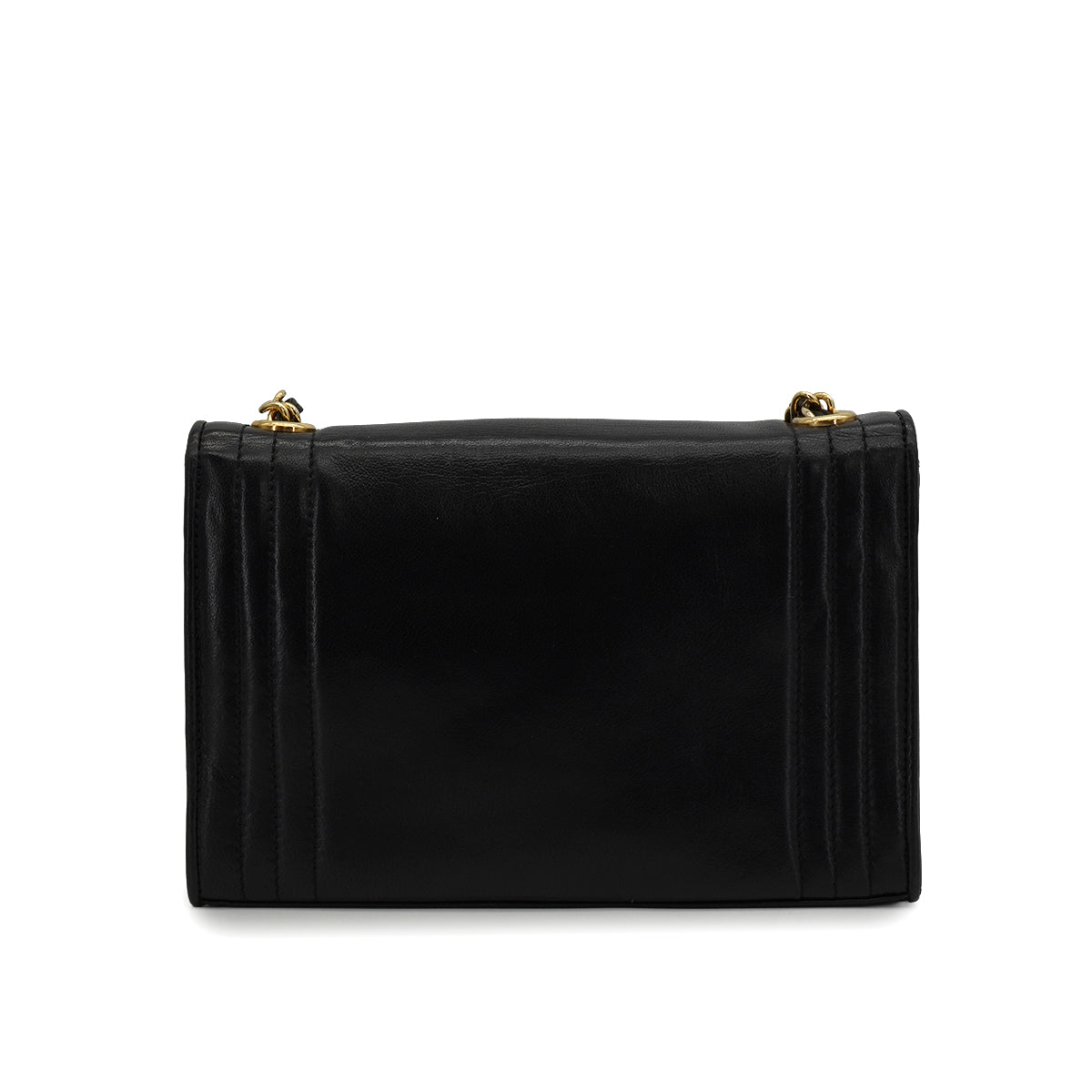 Luxury Promise Japan VINTAGE CHANEL COCOMARK FULL FLAP CHAIN SHOULDER BAG BLACK LAMB SKIN GOLD HARDWARE 90346129