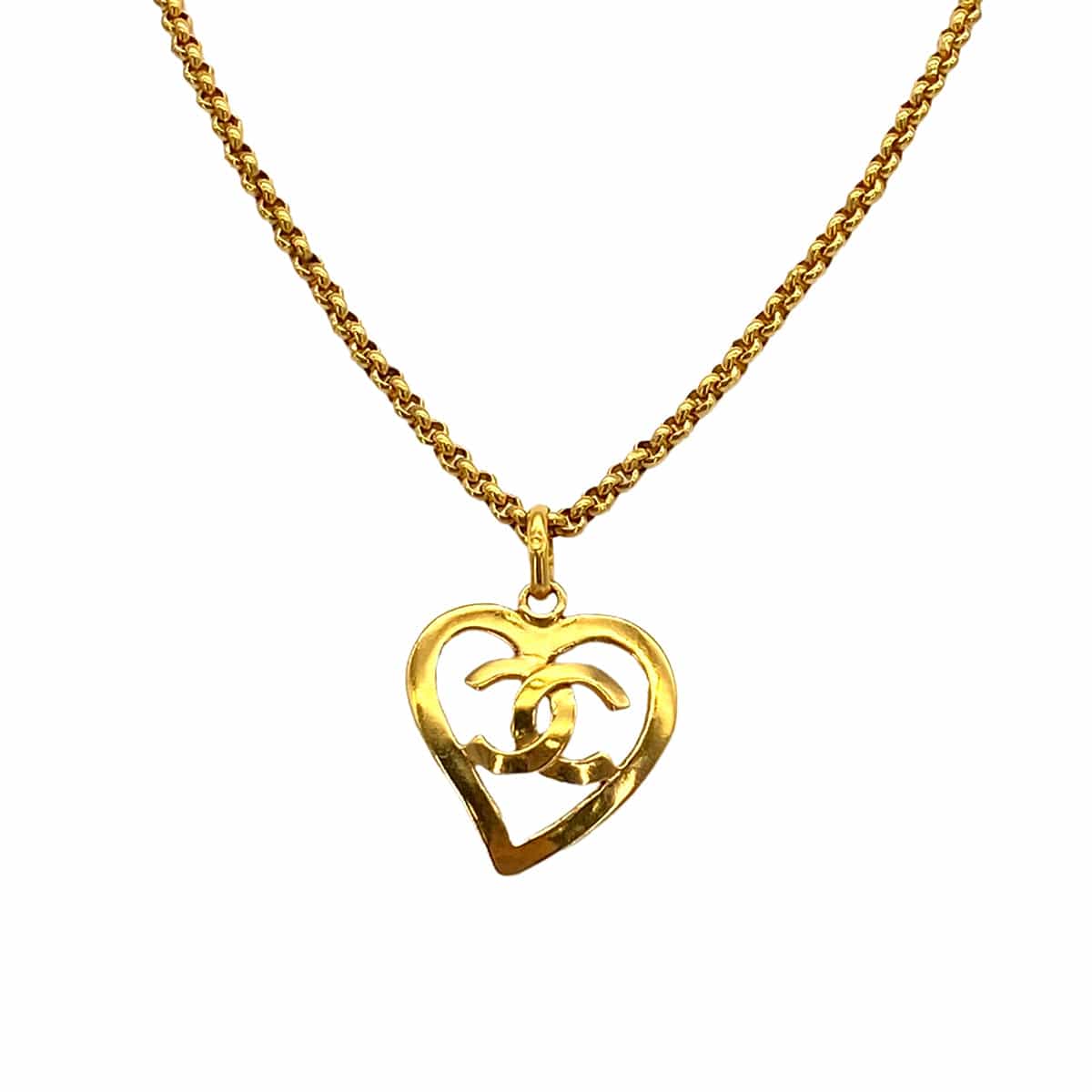 Luxury Promise Japan VINTAGE CHANEL COCOMARK HEART NACKLACE GOLD ACCESSORY 95P 90319595