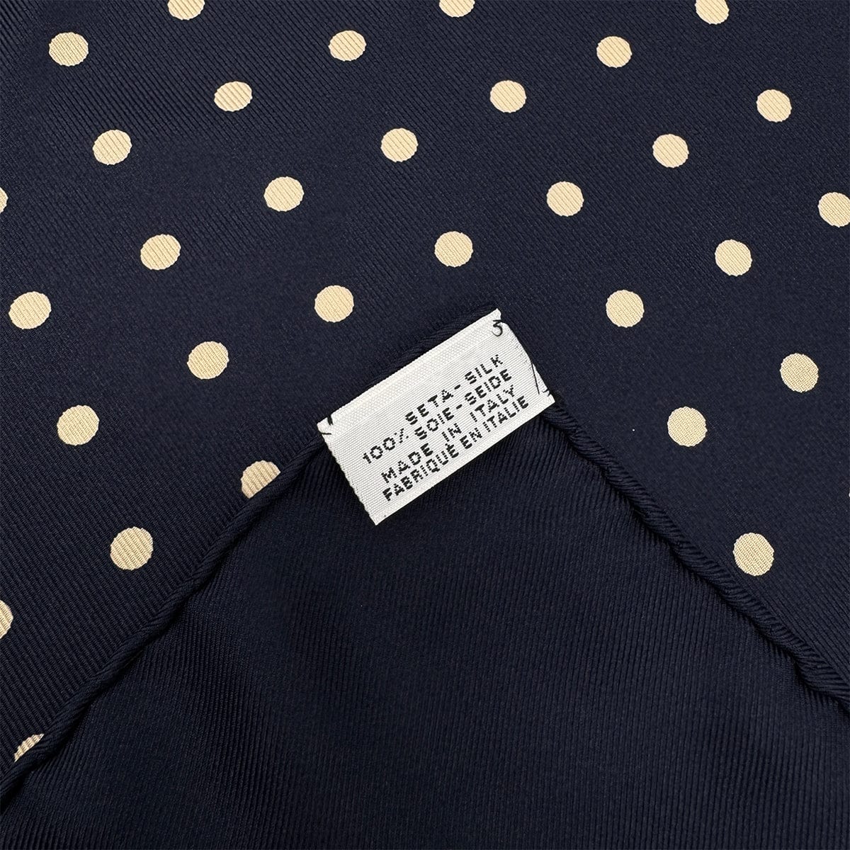 Luxury promise Japan VINTAGE CHANEL COCOMARK LOGO DOT PATTERN SCARF NAVY SILK 90325813