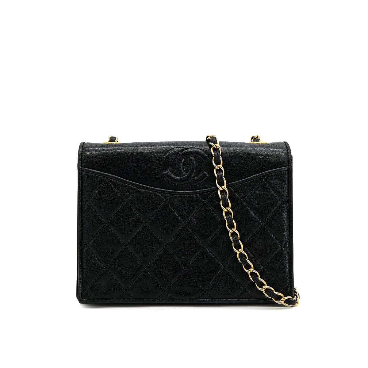 Luxury Promise Japan VINTAGE CHANEL COCOMARK MATELASSE CHAIN SHOULDER BAG BLACK LAMB SKIN GOLD HARDWARE 90324282
