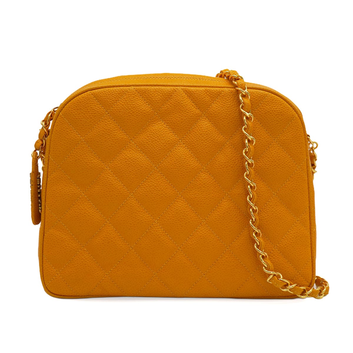 Luxury Promise Japan VINTAGE CHANEL COCOMARK MATELASSE CHAIN SHOULDER BAG ORANGE CAVIAR SKIN GOLD HARDWARE 90346100