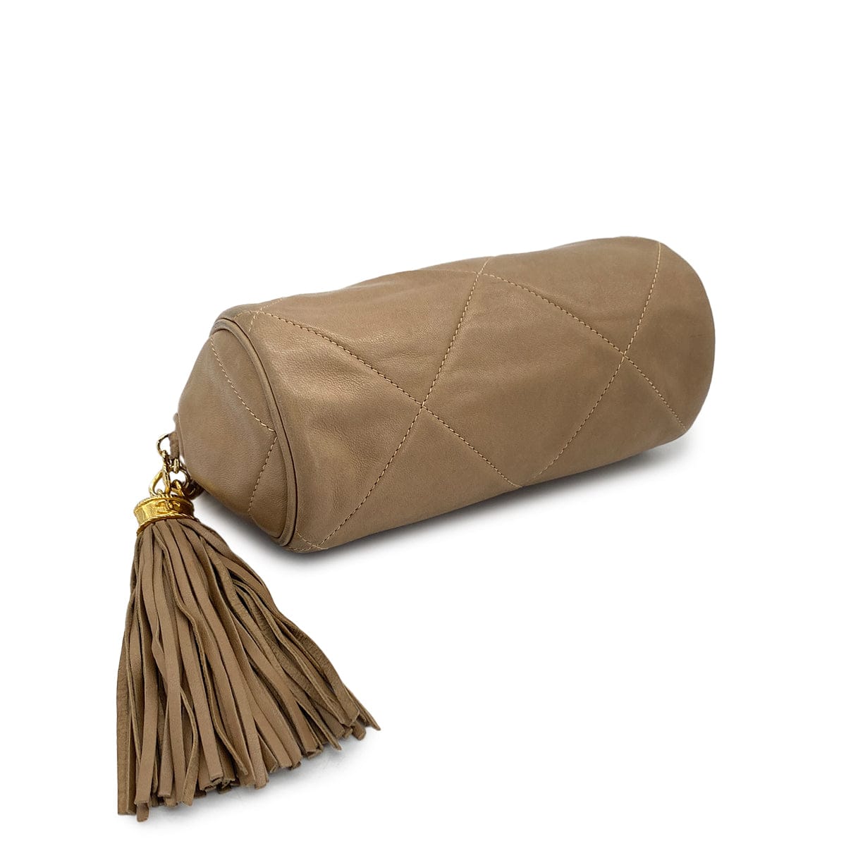 Luxury Promise Japan VINTAGE CHANEL COCOMARK MATELASSE FRINGE CHAIN SHOULDER BAG BEIGE LAMB SKIN GOLD HARDWARE 90310127