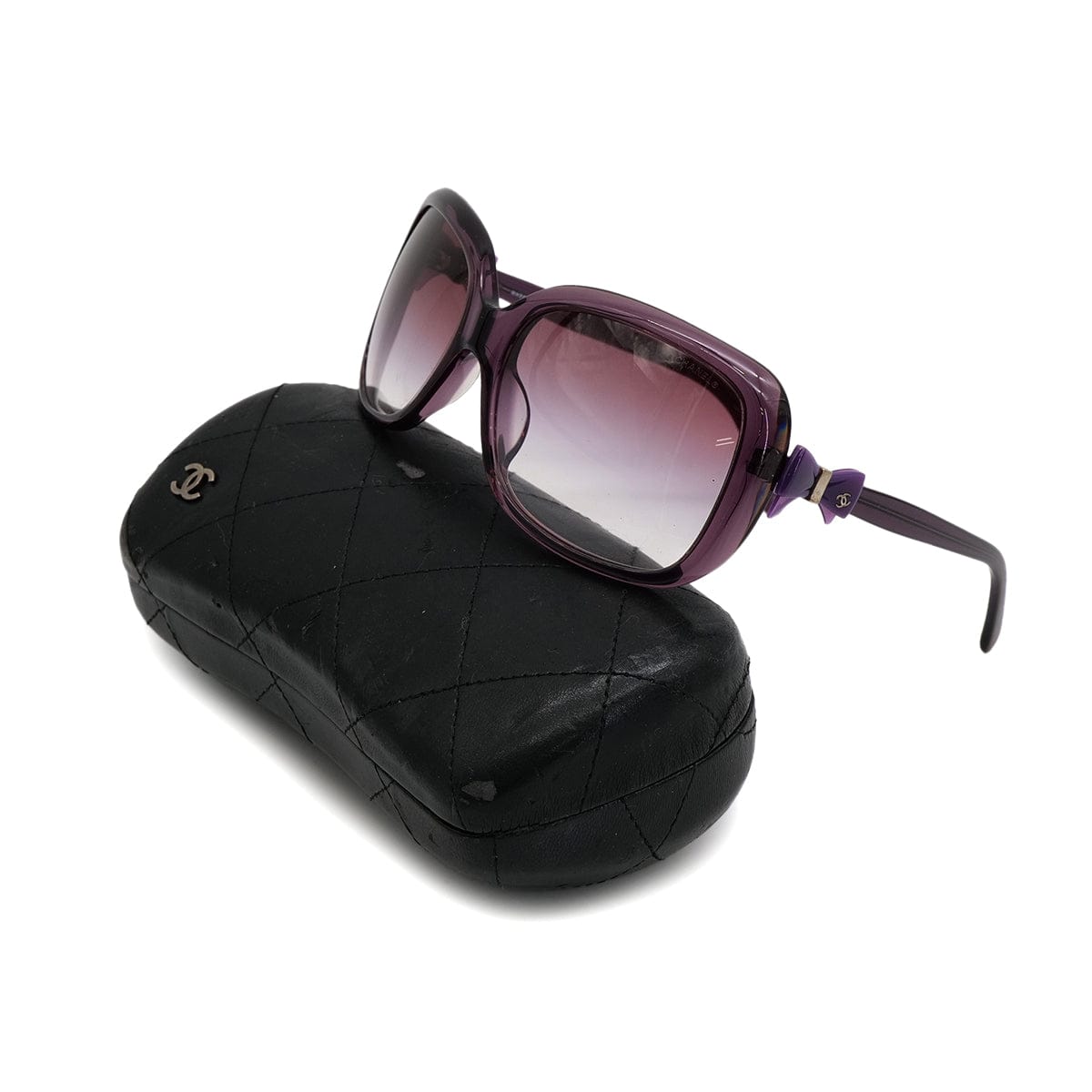 Luxury Promise Japan VINTAGE CHANEL COCOMARK RIBBON SUNGLASSES PURPLE EYEWEAR 90325291