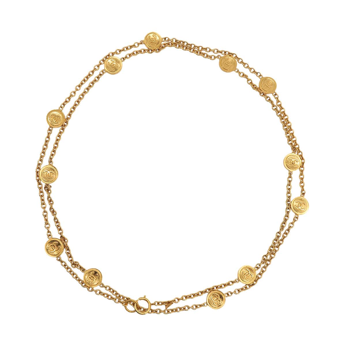 Luxury Promise Japan VINTAGE CHANEL COCOMARK ROUND PLATE CHAIN BELT GOLD ACCESSORY 90323147