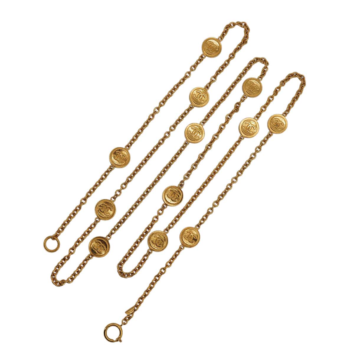 Luxury Promise Japan VINTAGE CHANEL COCOMARK ROUND PLATE CHAIN BELT GOLD ACCESSORY 90323147