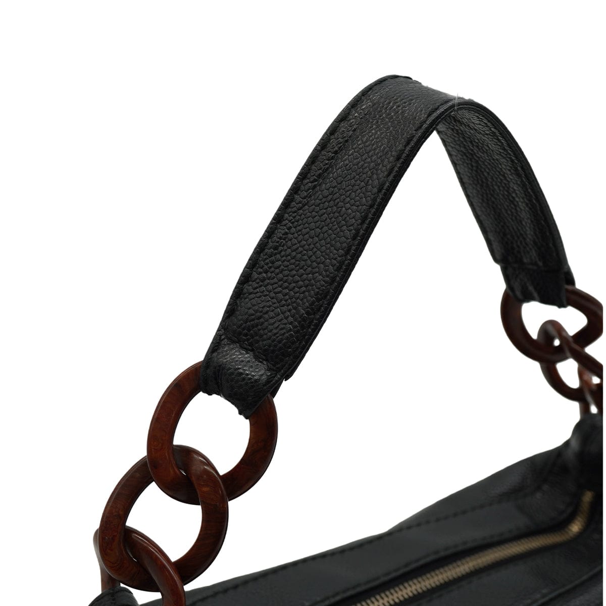 Luxury Promise Japan VINTAGE CHANEL COCOMARK SHUOLDER BAG BLACK TORTOISESHELL CAVIAR SKIN PLASTIC HARDWARE 90346124