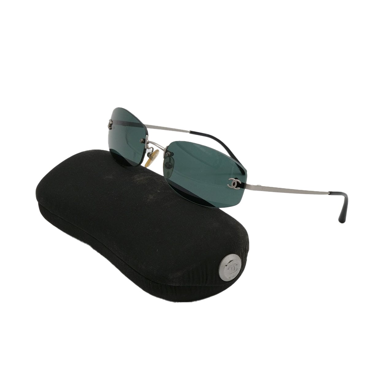 Luxury Promise Japan VINTAGE CHANEL COCOMARK SUNGLASSES BLACK EYEWEAR 90322134