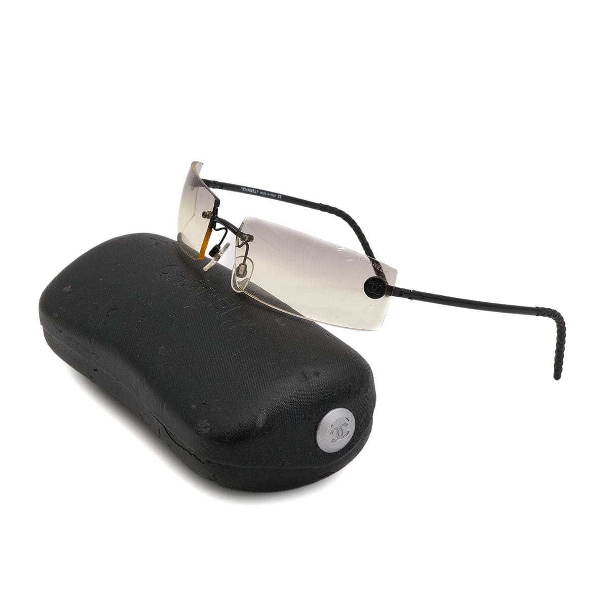 Luxury Promise Japan VINTAGE CHANEL COCOMARK SUNGLASSES BLACK EYEWEAR 90323168