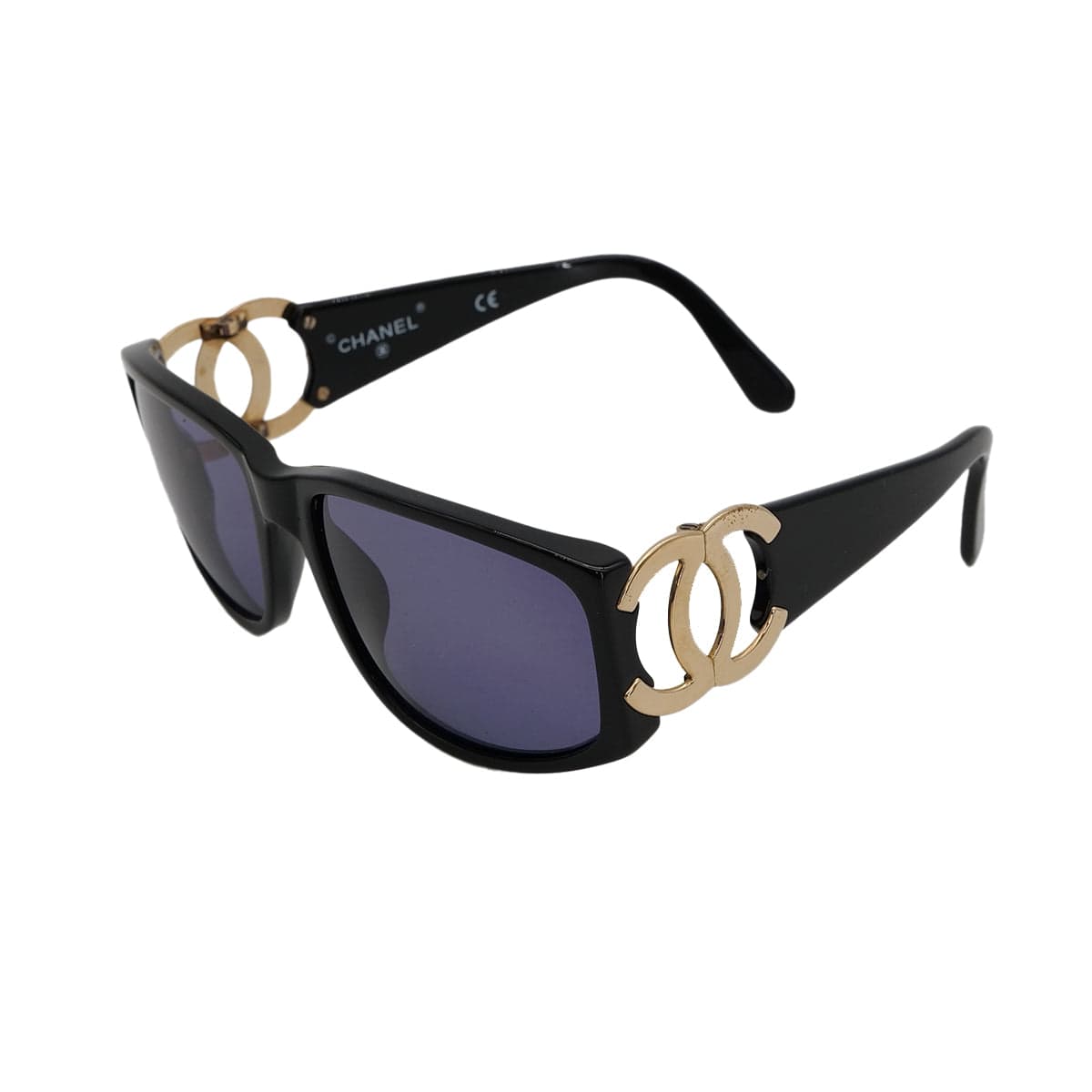 Luxury Promise Japan VINTAGE CHANEL COCOMARK SUNGLASSES BLACK EYEWEAR 90325301