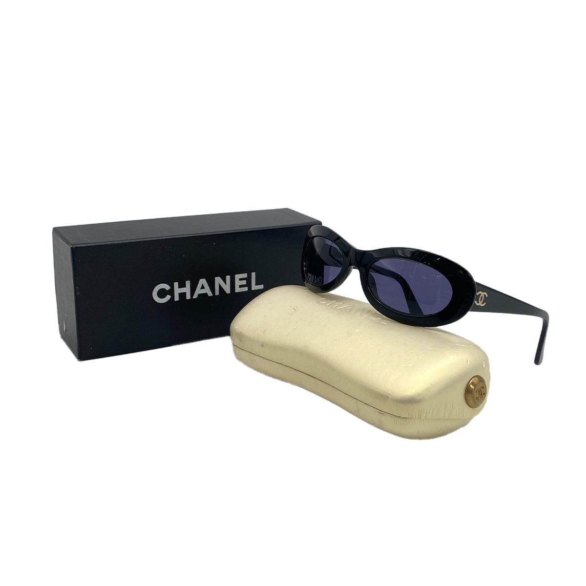 Luxury promise Japan VINTAGE CHANEL COCOMARK SUNGLASSES BLACK EYEWEAR 90326230