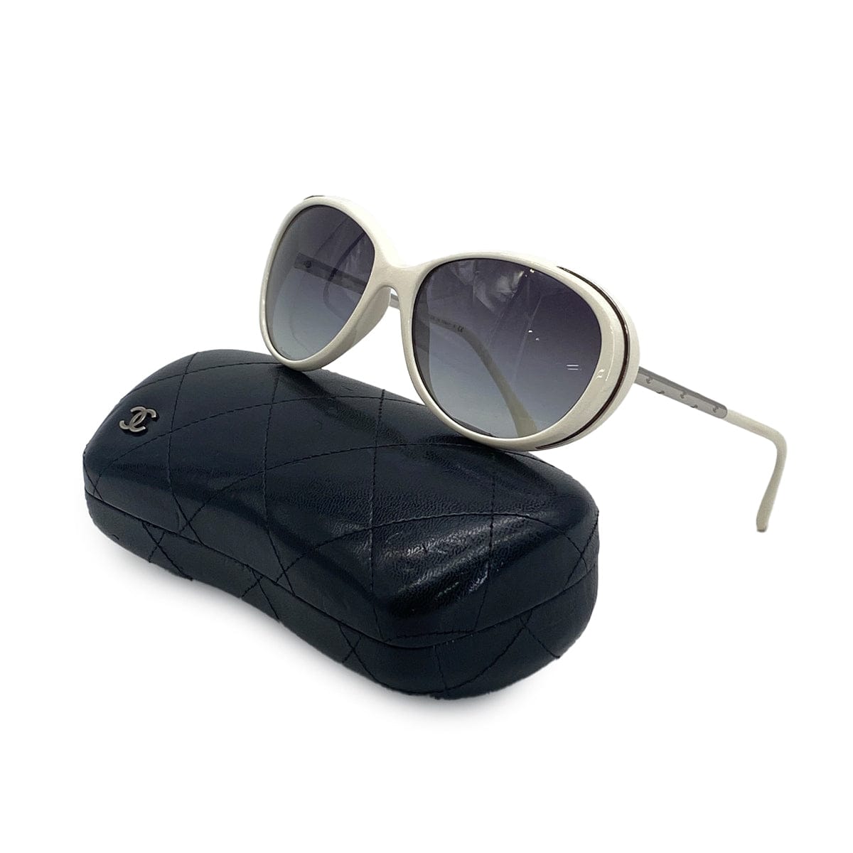 Luxury Promise Japan VINTAGE CHANEL COCOMARK SUNGLASSES WHITE EYEWEAR 90324788
