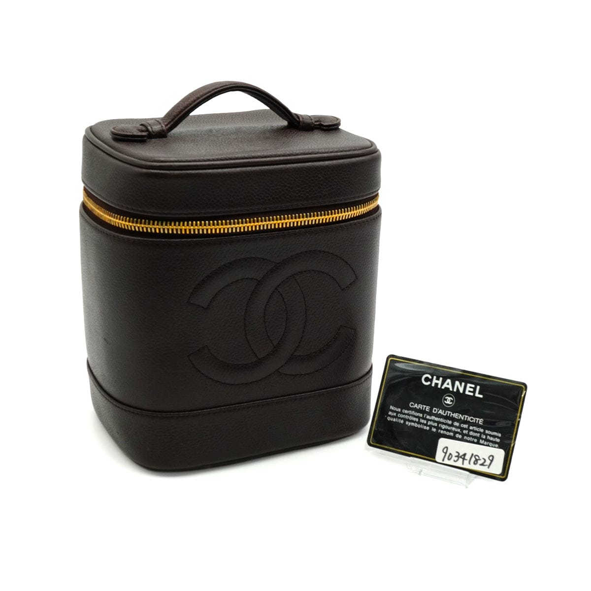 Luxury Promise Japan VINTAGE CHANEL COCOMARK VANITY HAND BAG BROWN CAVIAR SKIN 90341829