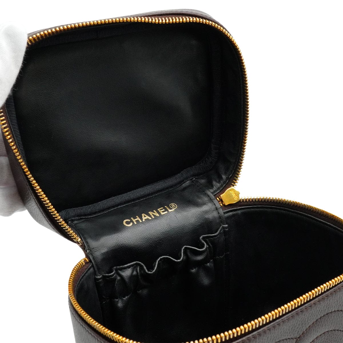 Luxury Promise Japan VINTAGE CHANEL COCOMARK VANITY HAND BAG BROWN CAVIAR SKIN 90341829