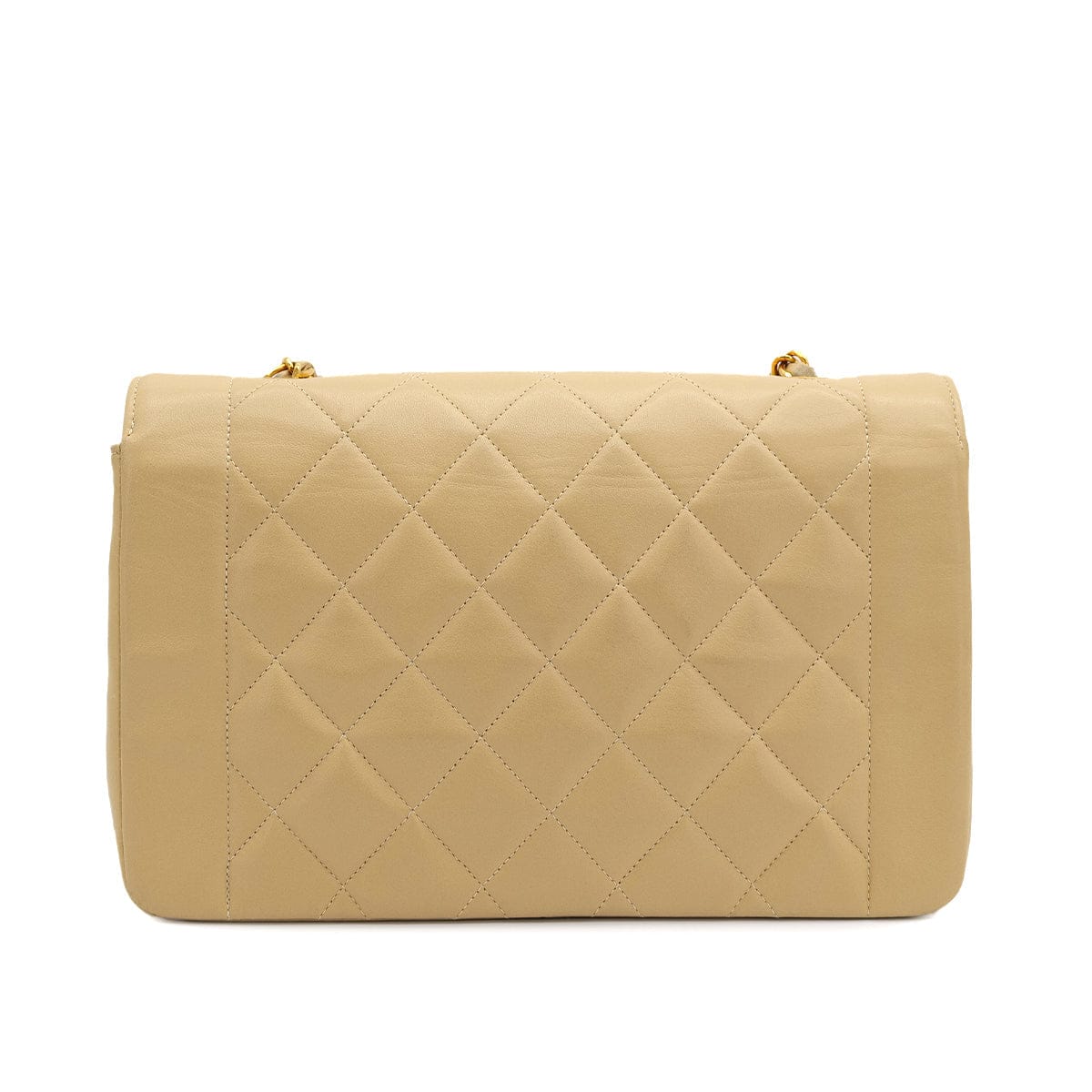 Luxury Promise Japan VINTAGE CHANEL DIANA MEDIUM CHAIN SHOULDER BAG BEIGE LAMB SKIN GOLD HARDWARE 90314777