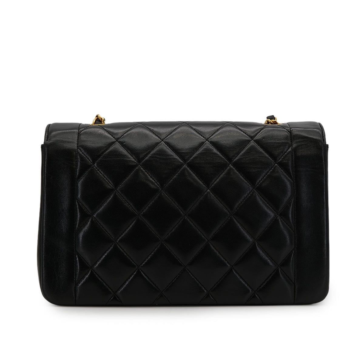 Luxury Promise Japan VINTAGE CHANEL DIANA MEDIUM CHAIN SHOULDER BAG BLACK LAMB SKIN GOLD HARDWARE 90323189