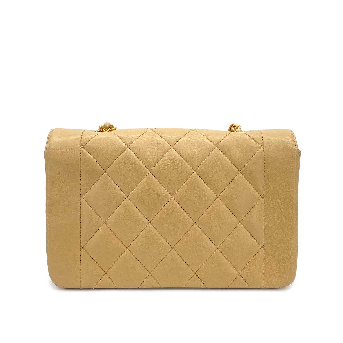 Luxury Promise Japan VINTAGE CHANEL DIANA SMALL CHAIN SHOULDER BAG BEIGE LAMB SKIN GOLD HARDWARE 90324844