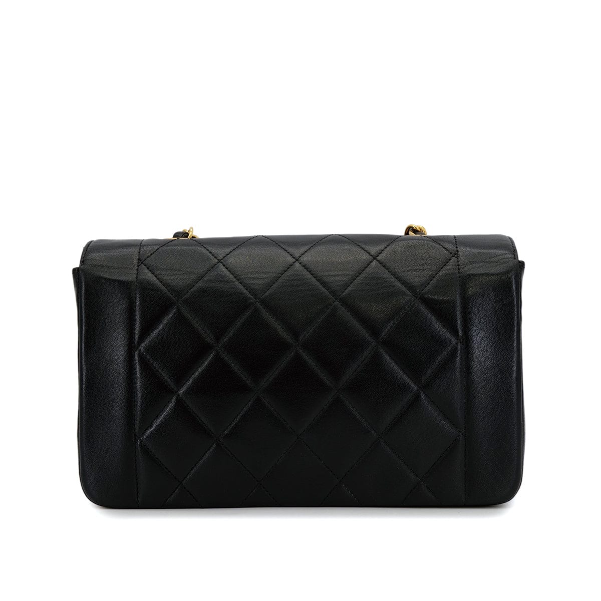 Luxury Promise Japan VINTAGE CHANEL DIANA SMALL CHAIN SHOULDER BAG BLACK LAMB SKIN GOLD HARDWARE 90241781
