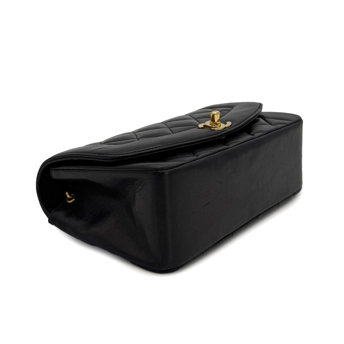 Luxury Promise Japan VINTAGE CHANEL DIANA SMALL CHAIN SHOULDER BAG BLACK LAMB SKIN GOLD HARDWARE 90314888