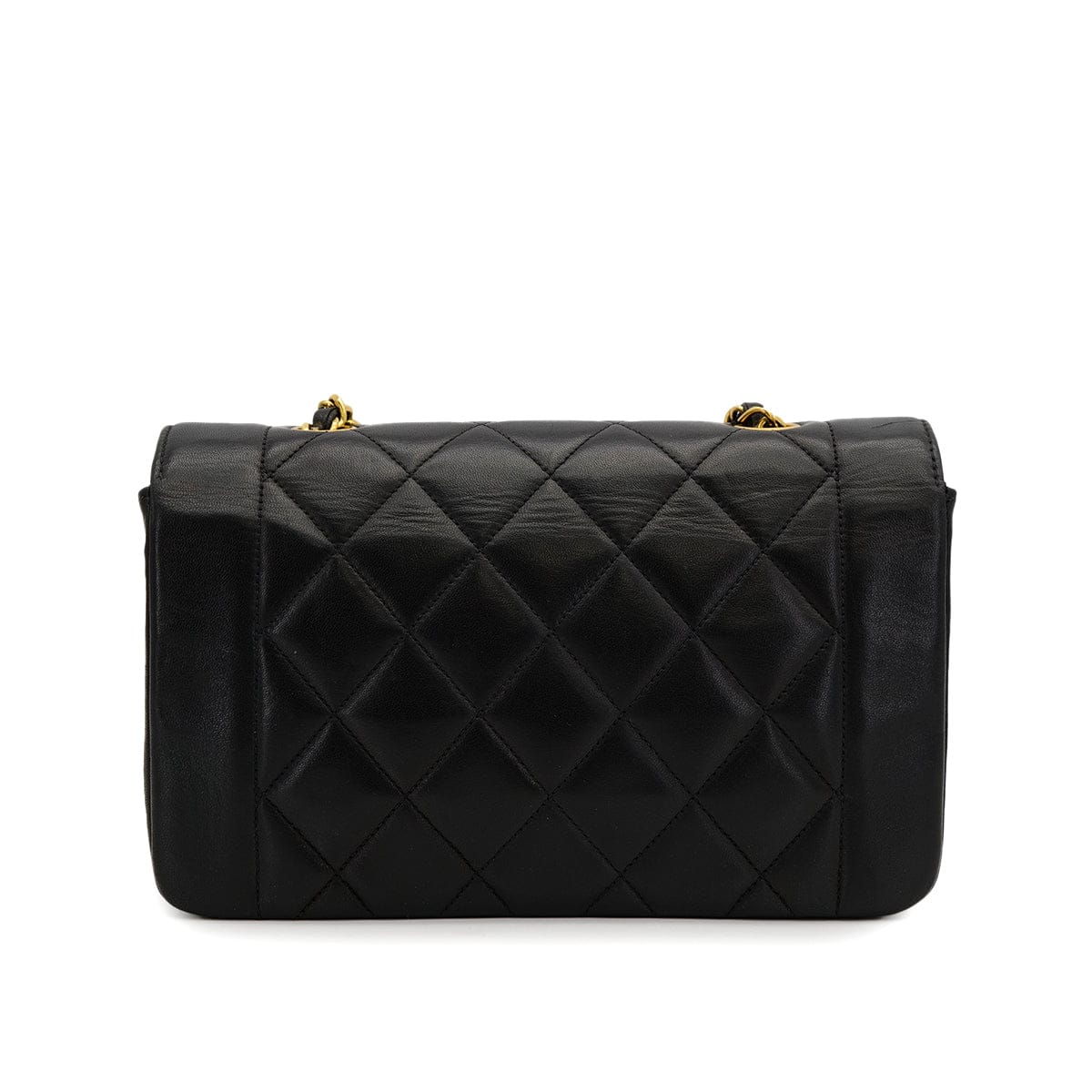 Luxury Promise Japan VINTAGE CHANEL DIANA SMALL CHAIN SHOULDER BAG BLACK LAMB SKIN GOLD HARDWARE 90314888