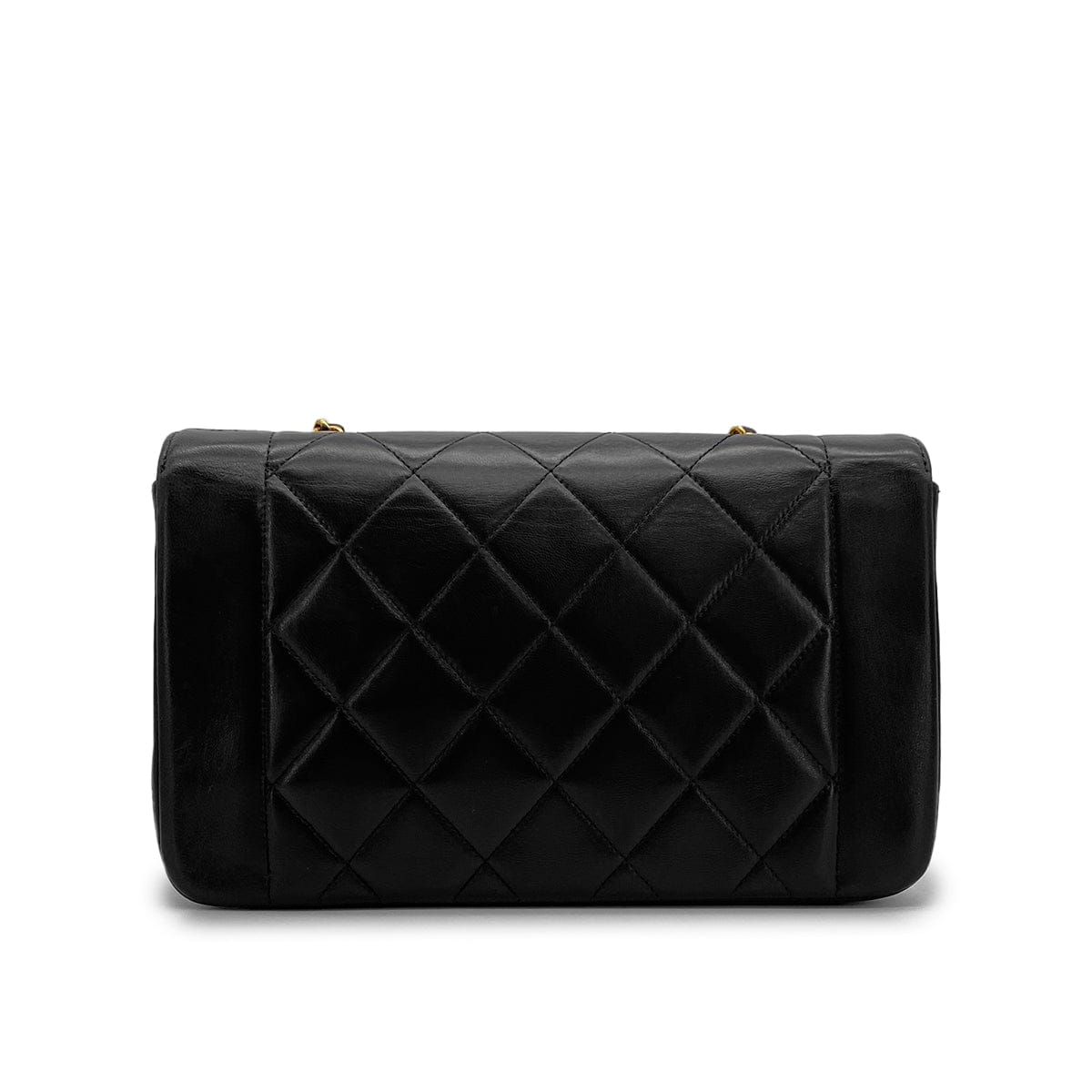 Luxury Promise Japan VINTAGE CHANEL DIANA SMALL CHAIN SHOULDER BAG BLACK LAMB SKIN GOLD HARDWARE 90317886