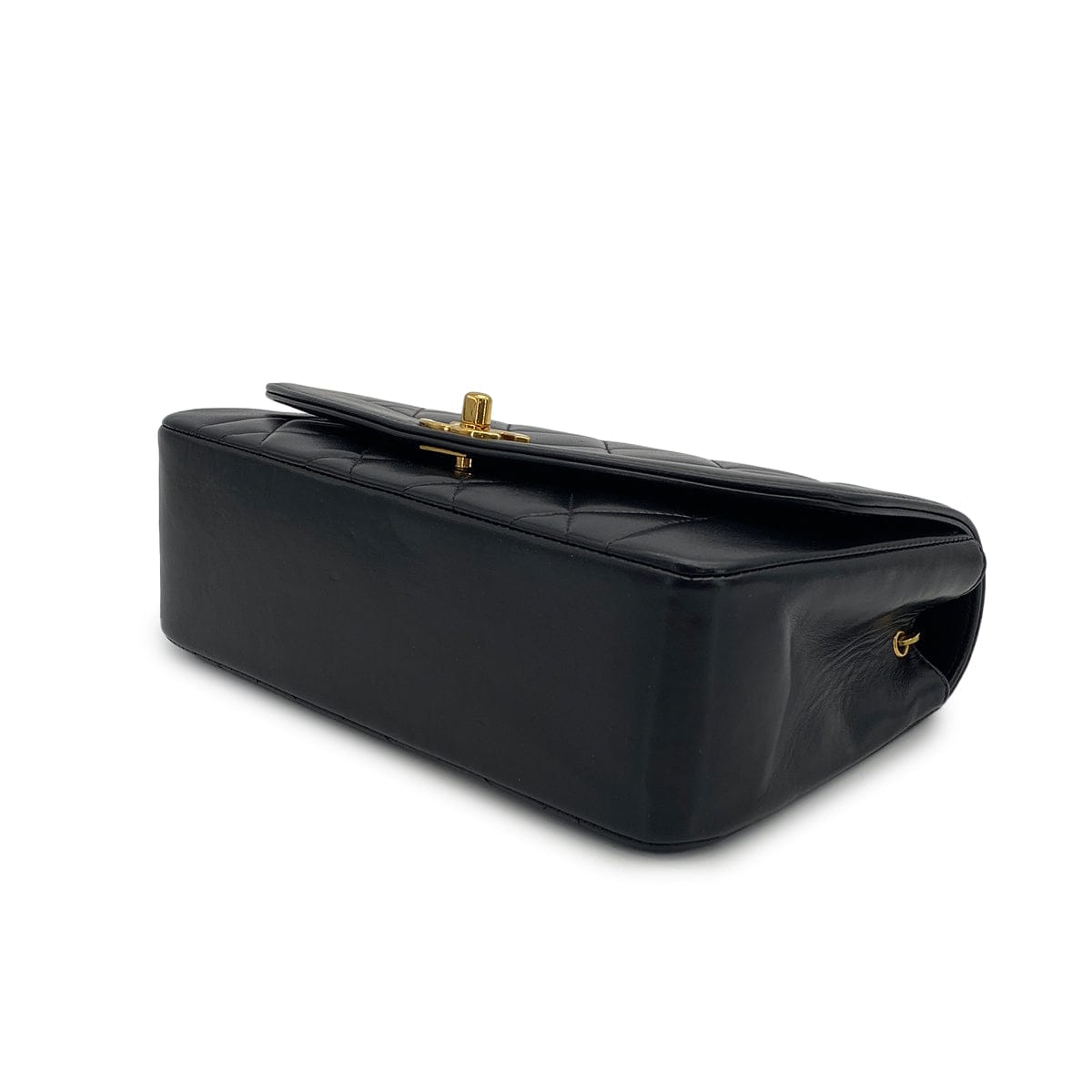 Luxury Promise Japan VINTAGE CHANEL DIANA SMALL CHAIN SHOULDER BAG BLACK LAMB SKIN GOLD HARDWARE 90317886