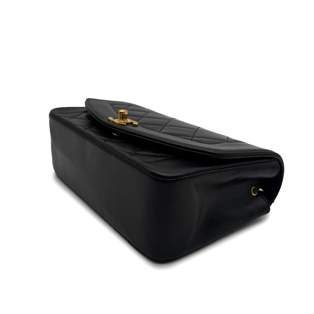 Luxury Promise Japan VINTAGE CHANEL DIANA SMALL CHAIN SHOULDER BAG BLACK LAMB SKIN GOLD HARDWARE 90323458