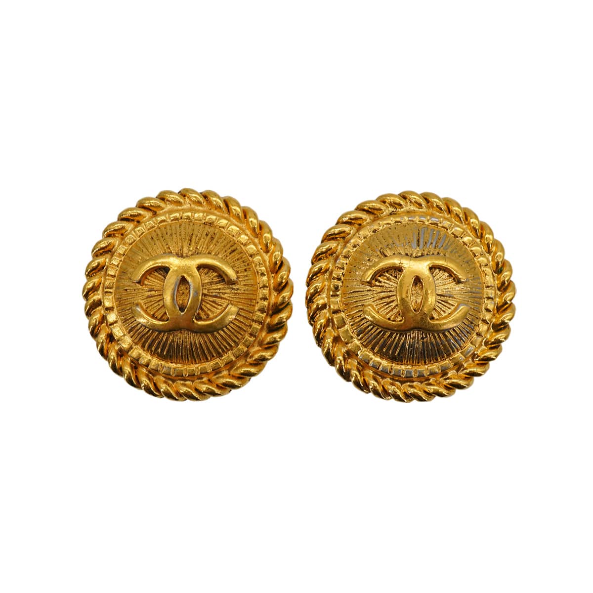 Luxury Promise Japan VINTAGE CHANEL EARRINGS COCOMARK ROUND ACCESSORY 90334887