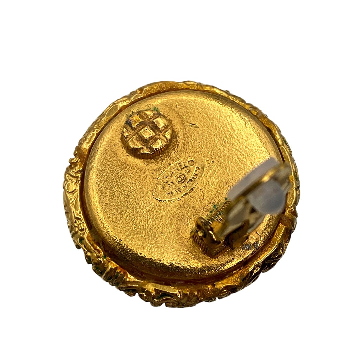 Luxury Promise Japan VINTAGE CHANEL EARRINGS COCOMARK ROUND GOLD ACCESSORY 93P 90321102