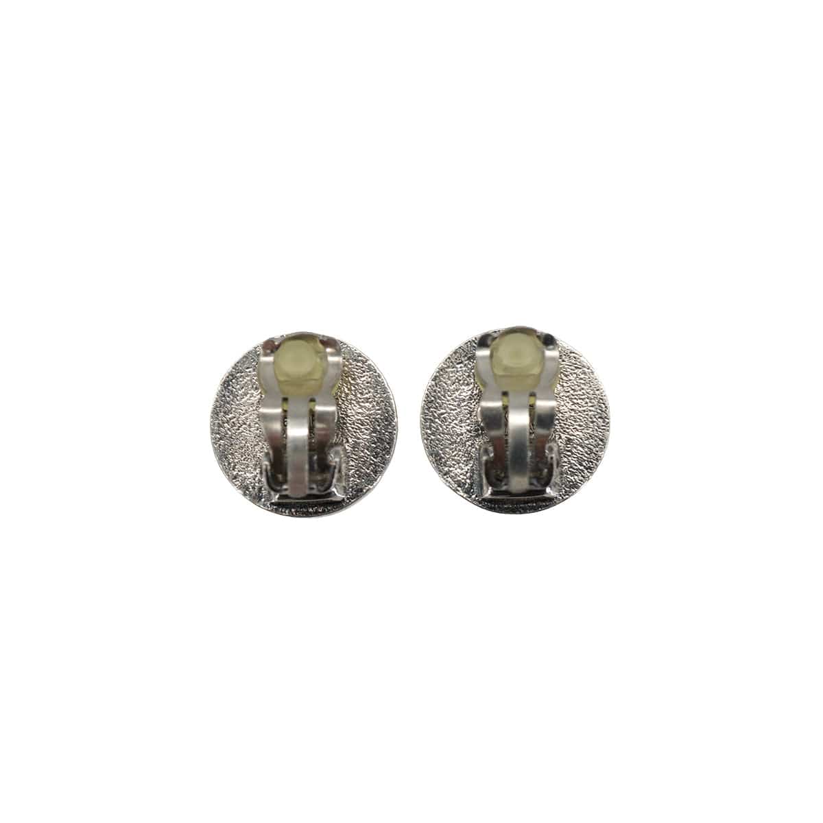 Luxury Promise Japan VINTAGE CHANEL EARRINGS COCOMARK ROUND SILVER BLACK ACCESSORY 96P 90335625