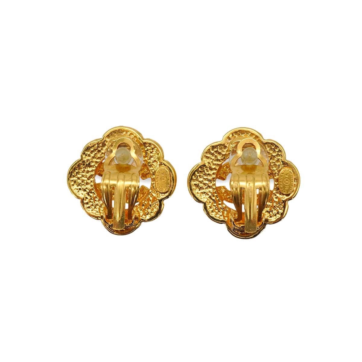 Luxury Promise Japan VINTAGE CHANEL EARRINGS FLOWER MOTIF COCOMARK GOLD ACCESSORY 95A 90334890