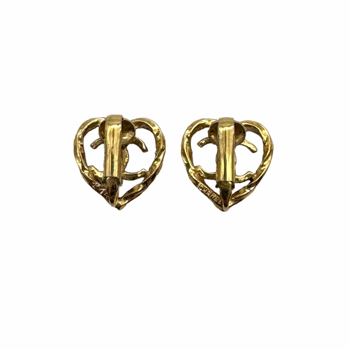 Luxury Promise Japan VINTAGE CHANEL EARRINGS HEART COCOMARK GOLD ACCESSORY 90319124