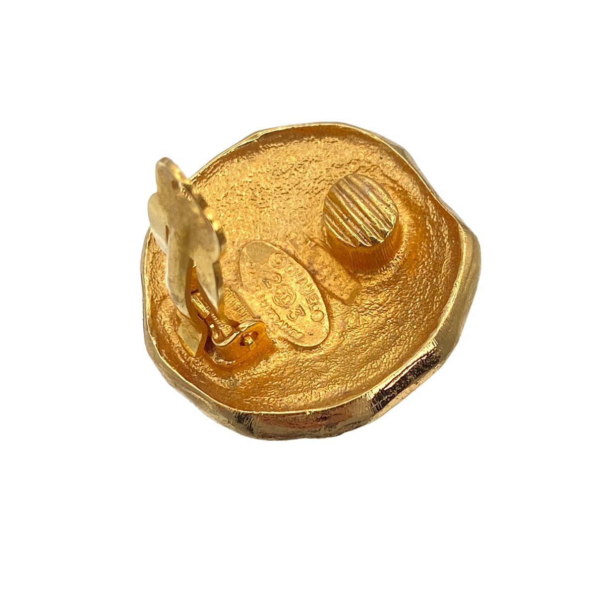 Luxury Promise Japan VINTAGE CHANEL EARRINGS LION LOGO GOLD ACCESSORY 23 90321091